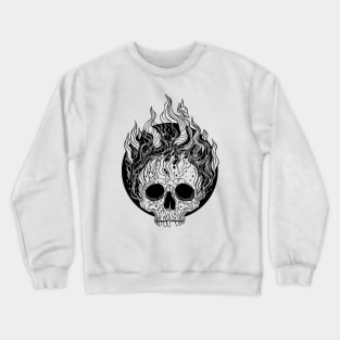 Skull on Fire Crewneck Sweatshirt